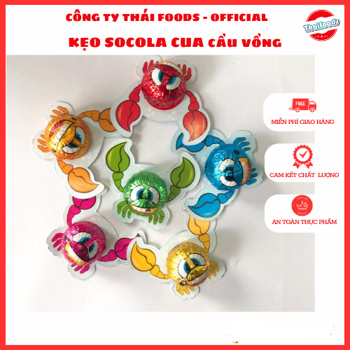Kẹo Socola cua cầu vồng lọ 50 chiếc Thái Foods, thùng 24 lọ