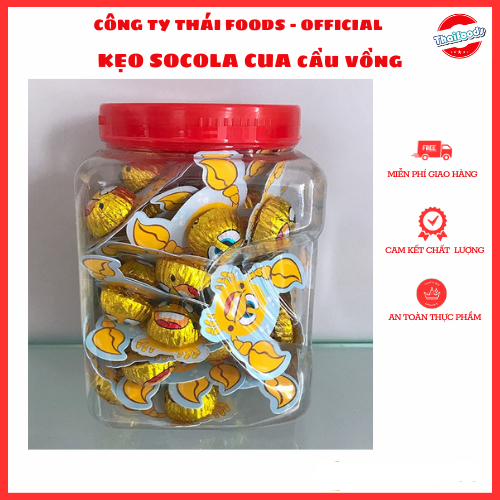 Kẹo Socola cua cầu vồng lọ 50 chiếc Thái Foods, thùng 24 lọ