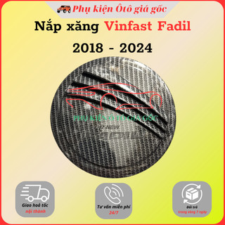 Ốp nắp bình xăng xe Vinfast Fadil 2018, 2019, 2020, 2021, 2022, 2023, 2024, 2025 nhựa ABS vân cacbon cao cấp, sáng bóng