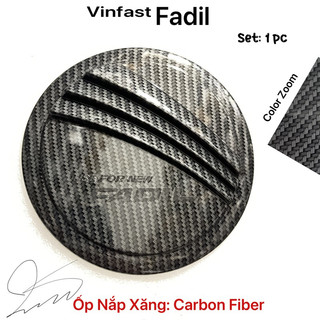 Ốp nắp bình xăng xe Vinfast Fadil 2018, 2019, 2020, 2021, 2022, 2023, 2024, 2025 nhựa ABS vân cacbon cao cấp, sáng bóng