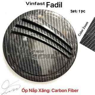 Ốp nắp bình xăng xe Vinfast Fadil 2018, 2019, 2020, 2021, 2022, 2023, 2024, 2025 nhựa ABS vân cacbon cao cấp, sáng bóng