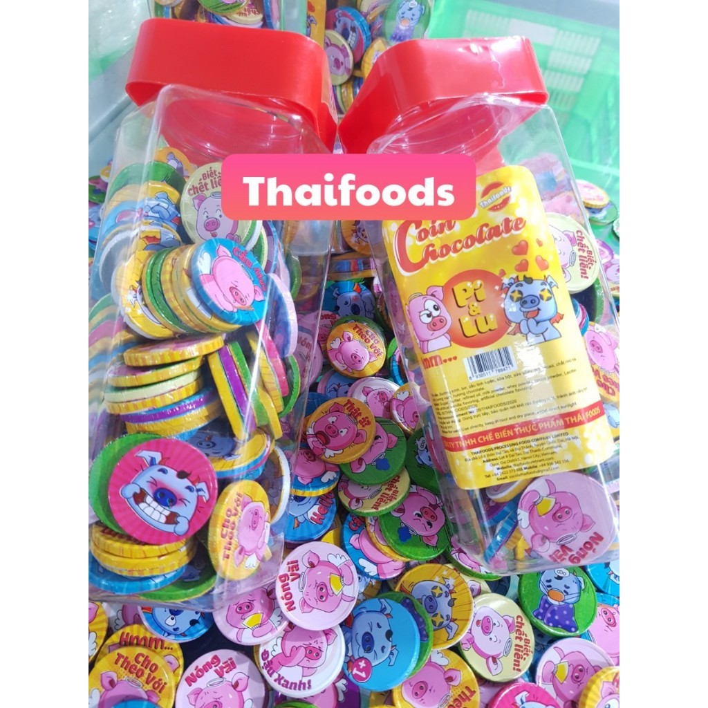 Kẹo Socola đồng tiền hình pilu Thái Foods
