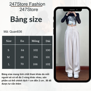 Quần ống rộng hai cạp kép chất gold cao cấp mềm mát chuẩn form đi làm đi học - 247store