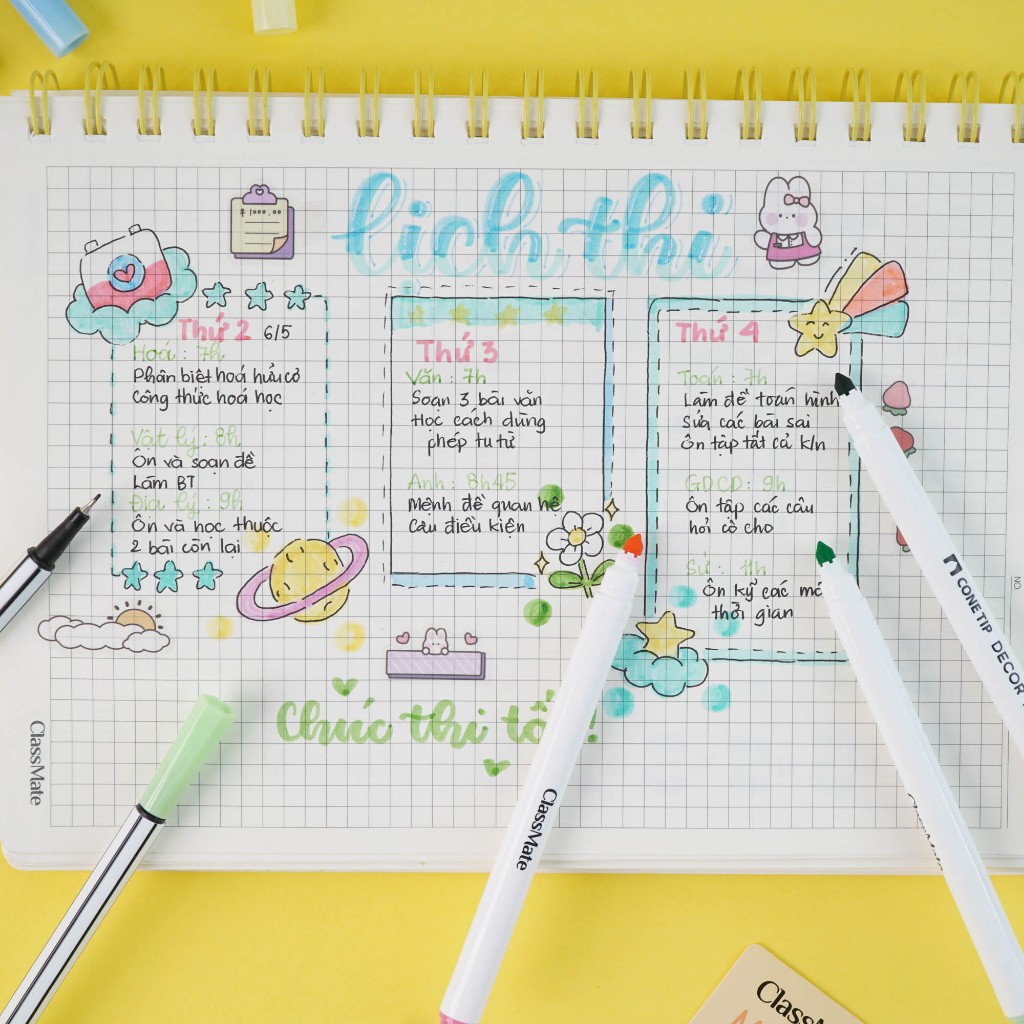 Bộ Bút Brush Classmate Decor Pen Trang Trí Tiêu Đề, Bút Viết Calligraphy Chuyên Dụng 10/20/30 Màu MK0001/2/3 Tô Màu, Vẽ