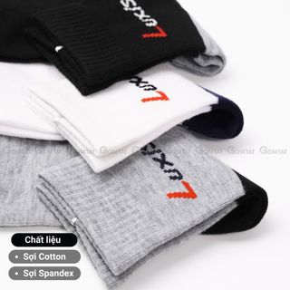 Combo 5 đôi vớ cổ cao nam nữ GOMTAT cao cấp, tất cổ cao nam nữ chất cotton mềm mịn hút ẩm thoáng khí - LUXIS-LD-S06-CB5