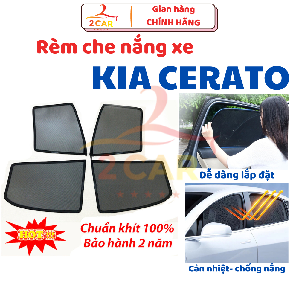 Rèm che nắng xe Kia Cerato, K3, Forte 2009- 2010 - 2015- 2021, 2022 có hút nam châm, chống nắng nóng hiệu quả, rèm dày