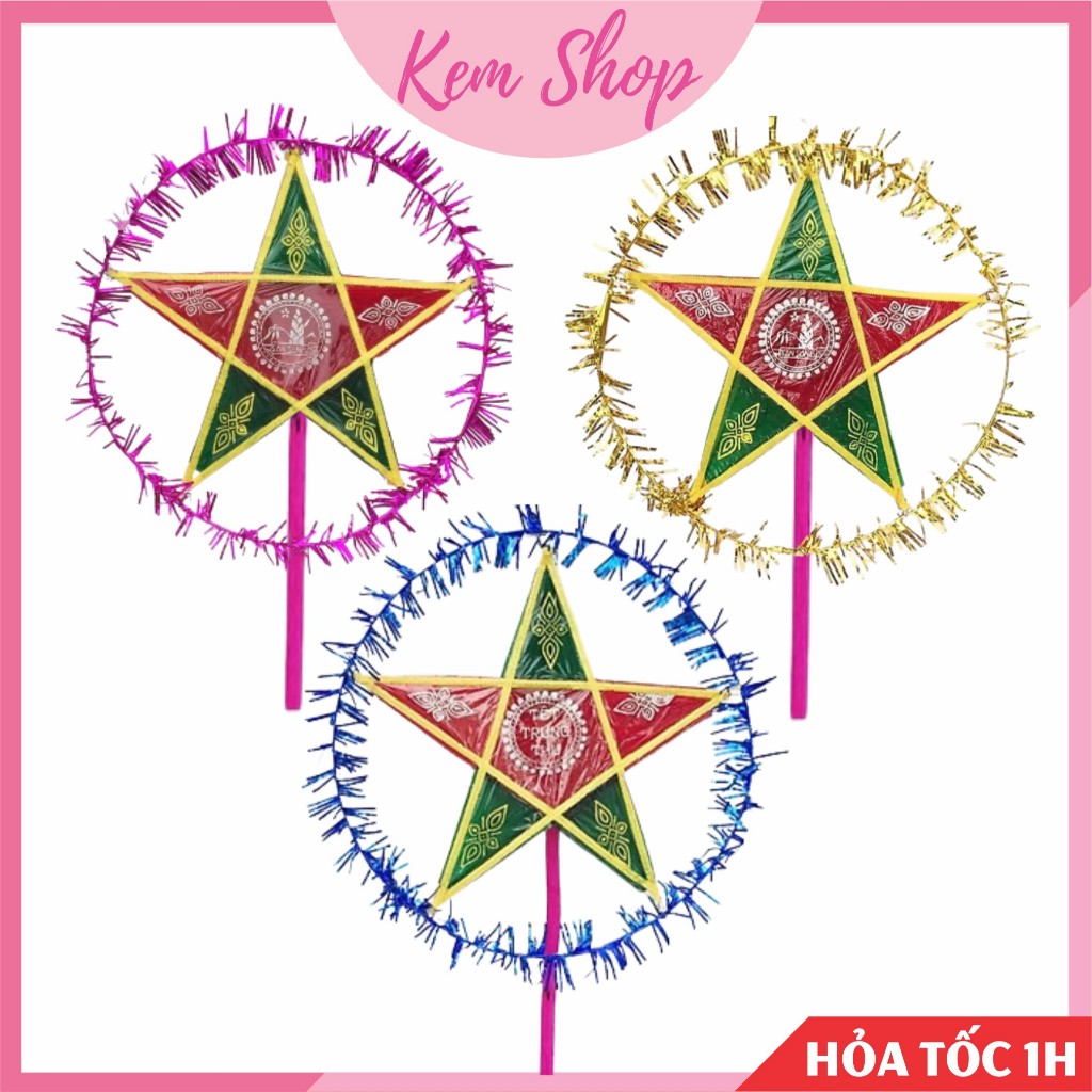 Đèn ông sao truyền thống trang trí trung thu, đèn ngôi sao decor trung thu - Kem Shop K24