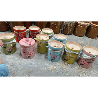 Hủ/Khạp Gốm Đựng Gạo/Lúa Có Nắp Từ 1Kg Đến 25Kg Nhiều Màu Xinh - Dùng Muối Dưa Cà - Gốm Men Đẹp Dày
