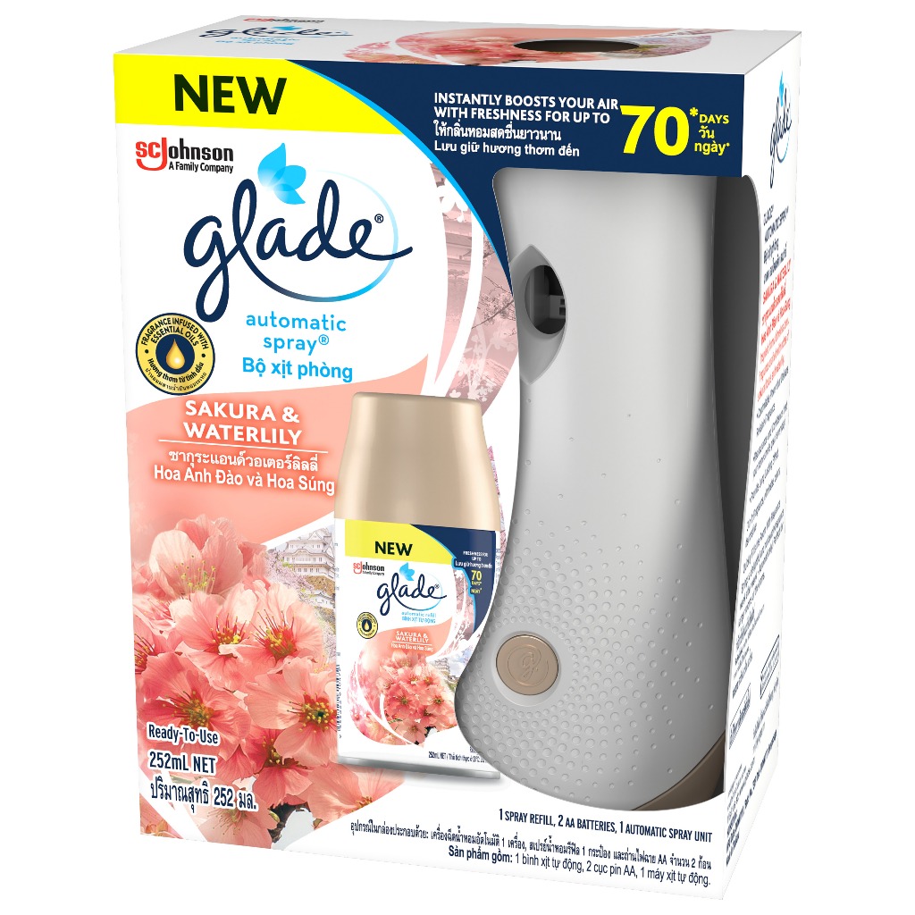 Ảnh GLADE Bộ Máy & Lõi Xịt Thơm Phòng Tự Động Hương Hoa Anh Đào Lily 252ml 3