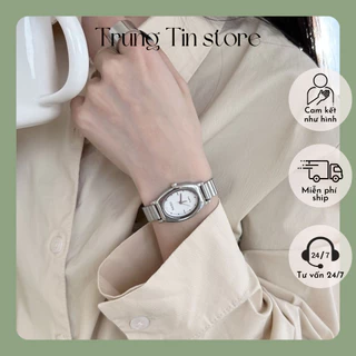 Đồng hồ nữ chống nước mặt Oval nhỏ xinh sang trọng thanh lịch phong cách Hàn Quốc