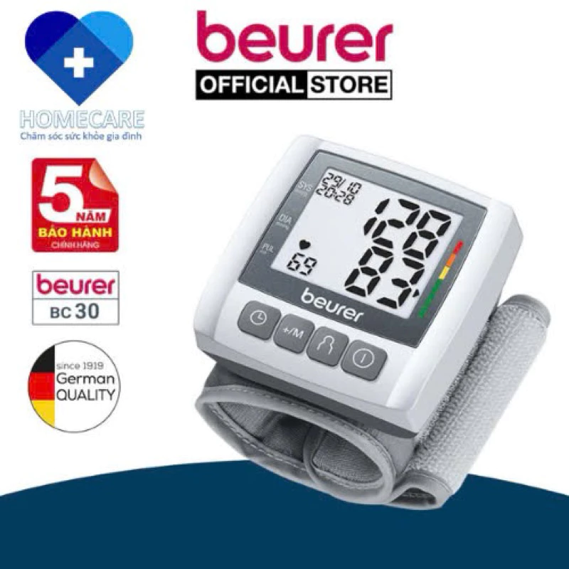 Máy Đo Huyết Áp Cổ Tay Điện Tử Beurer Đức BC30, Cảm Biến Fuzzy (không kèm pin); Oromi BPA4; Oromi 1231;1209;1305