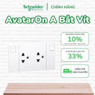 Bộ ổ cắm đôi 3 chấu Bắt Vít - 16AX - có công tắc - IP20 - dòng AvatarOn A Screw - Schneider Electric - M3T_SISS_WE