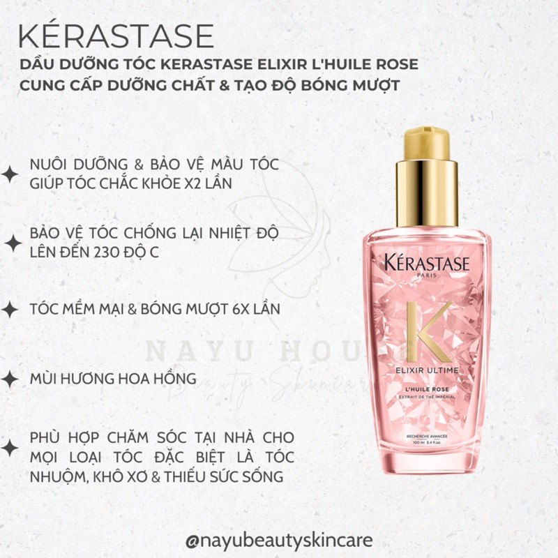 Dầu Dưỡng Tóc Phục Hồi Kerastase Elixir Ultime Rose Oil 100ml | Shopee ...