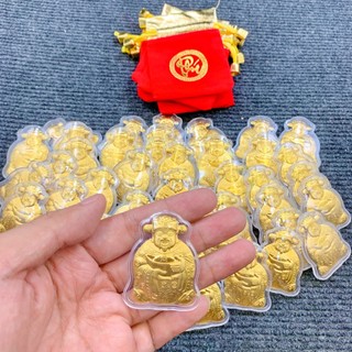 🌸BÁN CHẠY🌸 Combo 10 Thỏi Ông Thần Tài - Vía Ông Thần Tài Mạ Vàng Kèm Túi Nhung Phúc Lộc