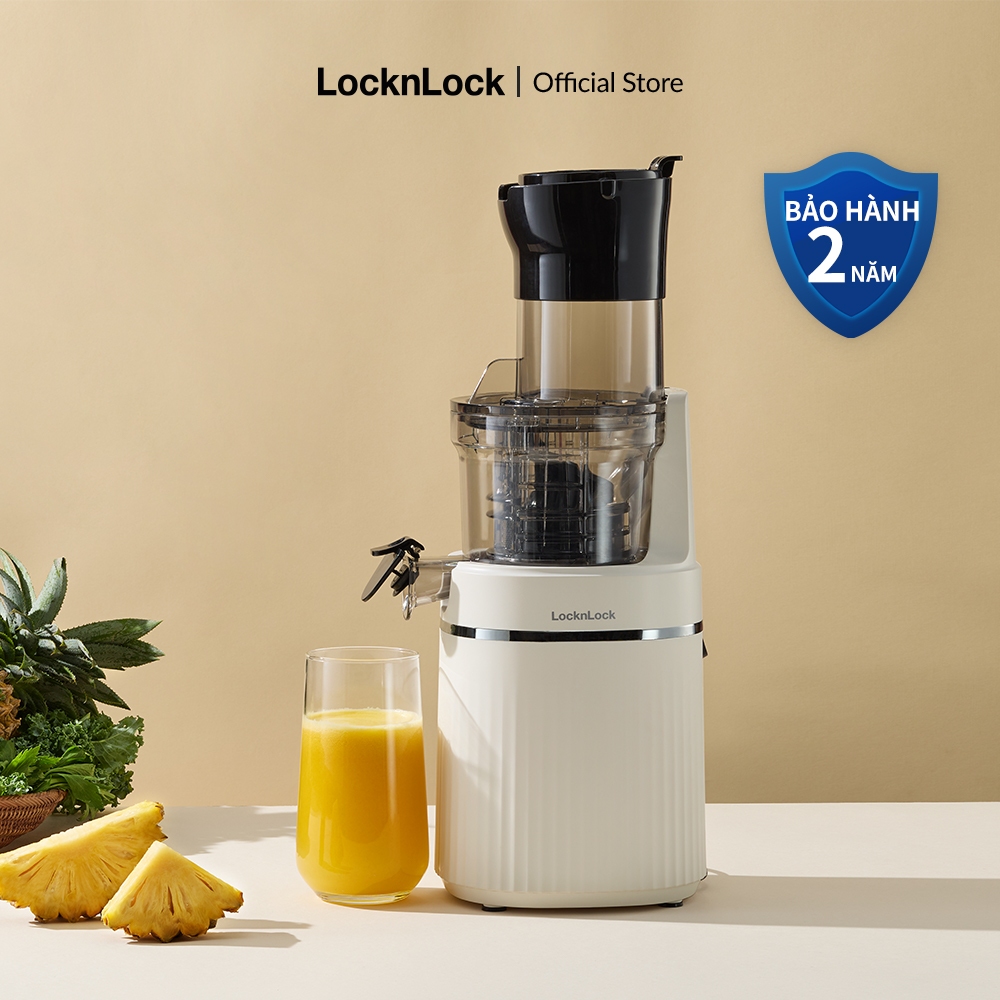 Máy ép chậm trái cây LocknLock EJJ421IVY 200W, Hàng chính hãng, 2 chế độ ép, miệng rộng - K-MALL
