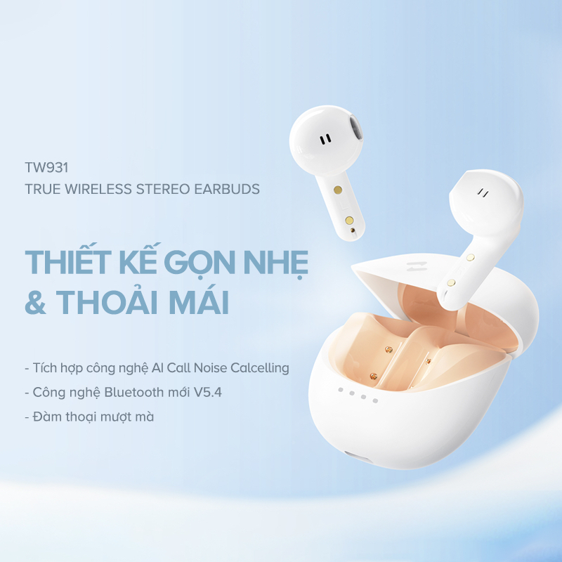 Ảnh Tai nghe Havit TW931 | Thiết kế công thái học - Nghe nhạc lên đến 6h | Màng loa 10mm - Bluetooth V5.4 | BH 12 tháng 1
