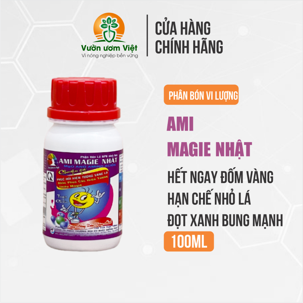 Phân bón Ami Magie - bổ sung Magie cho cây dày lá, hạn chế xoắn lá, chống đỗ ngã, tăng trưởng nhanh