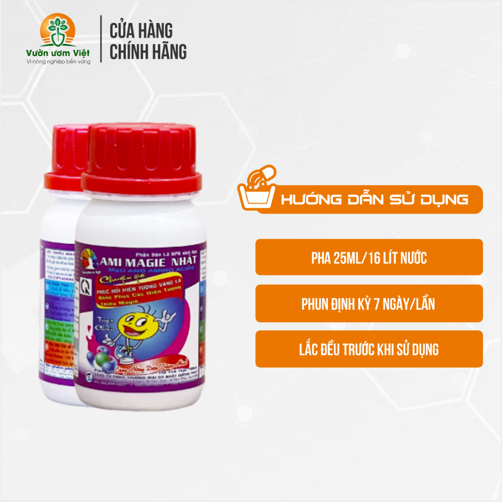Phân bón Ami Magie - bổ sung Magie cho cây dày lá, hạn chế xoắn lá, chống đỗ ngã, tăng trưởng nhanh