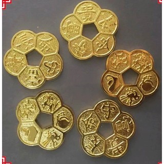 🌸BÁN CHẠY🌸 Đồng Xu Hoa Mai Kim Tiền 5 Cánh Mạ Vàng Giá Sỉ