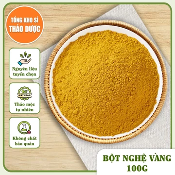 Tinh bột nghệ vàng 100g, hỗ trợ tiêu hóa, giảm đau dạ dày, bột đắp mặt làm đẹp
