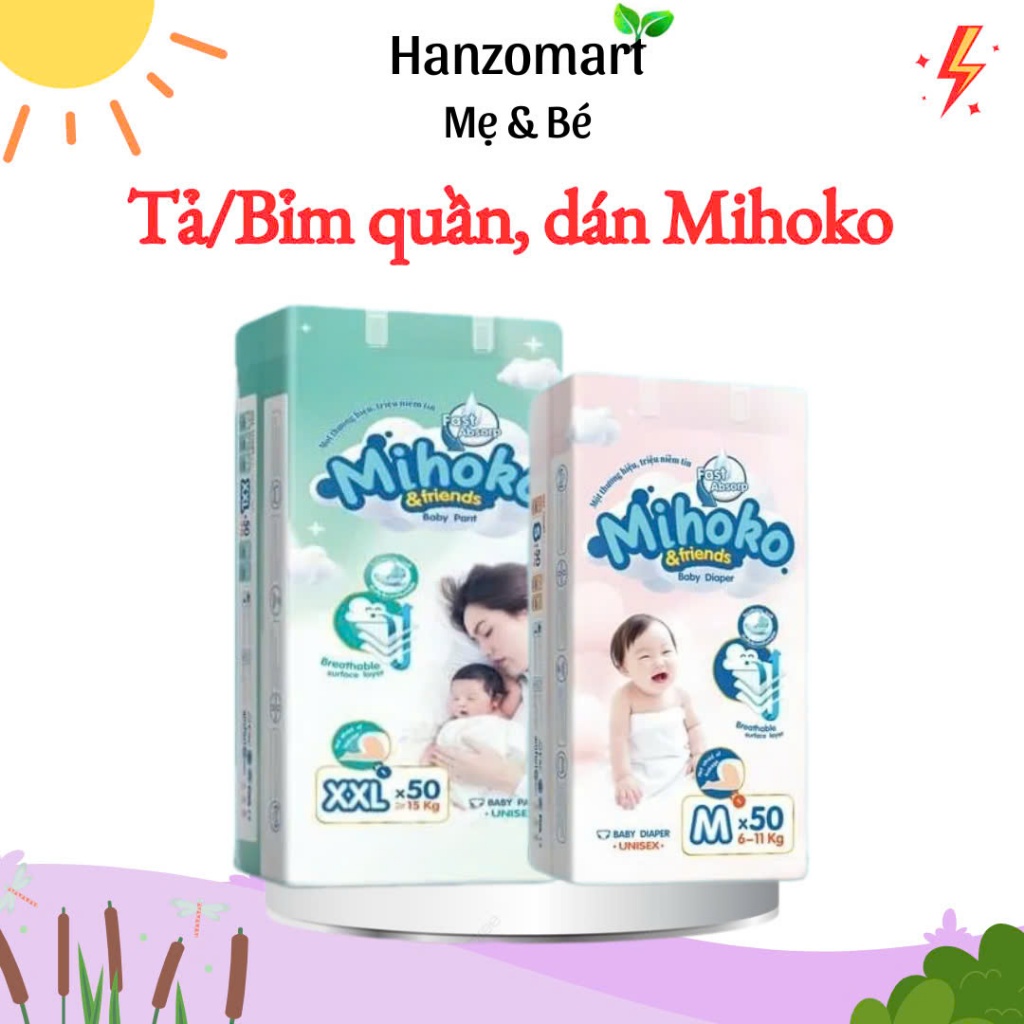 Bỉm Mihoko S50/M50/L50/XL50/XXL50/XXXL50/XXXXL50 - hanzomart