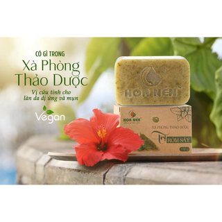 Xà Phòng  thảo dược Thiên Nhiên (tặng túi tạo bọt) - Hoa Nén - Dịu nhẹ, an toàn cho bé  -  100gr