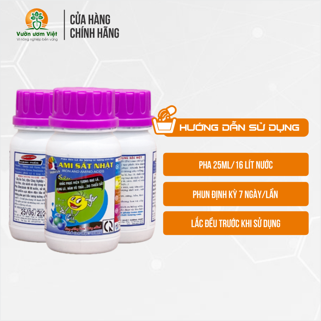 Phân bón Ami Sắt - cung cấp Sắt cho cây, ngừa vàng lá, đỗ ngã, thối rễ, tăng cường sinh khối