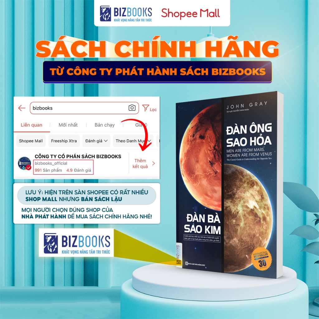Sách Lời Hay Tình Đẹp Và Sách Đàn Ông Sao Hỏa Đàn Bà Sao Kim - Bizbooks