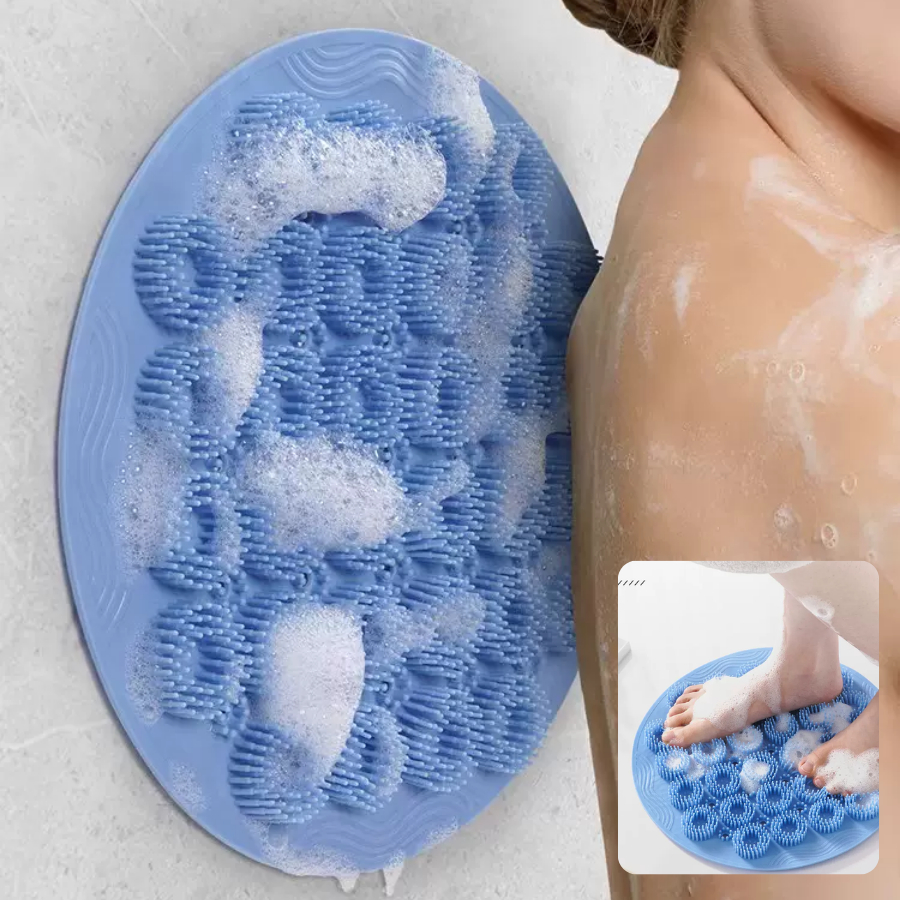 Tấm Chà Lưng, Cọ Chân Silicon Tạo Bọt Dán Tường Massage - Chất Liệu Mềm Mại, Tiện Lợi Cho Phòng Tắm.
