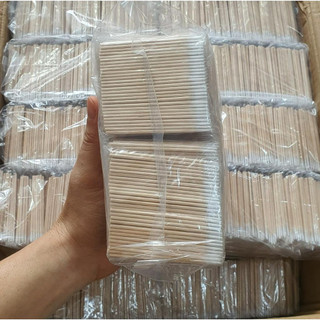 -Tăm Bông Cán Gỗ Chà Tê ,Chà Mực, Tém khung môi mày trước khi xăm (Túi 100c)
