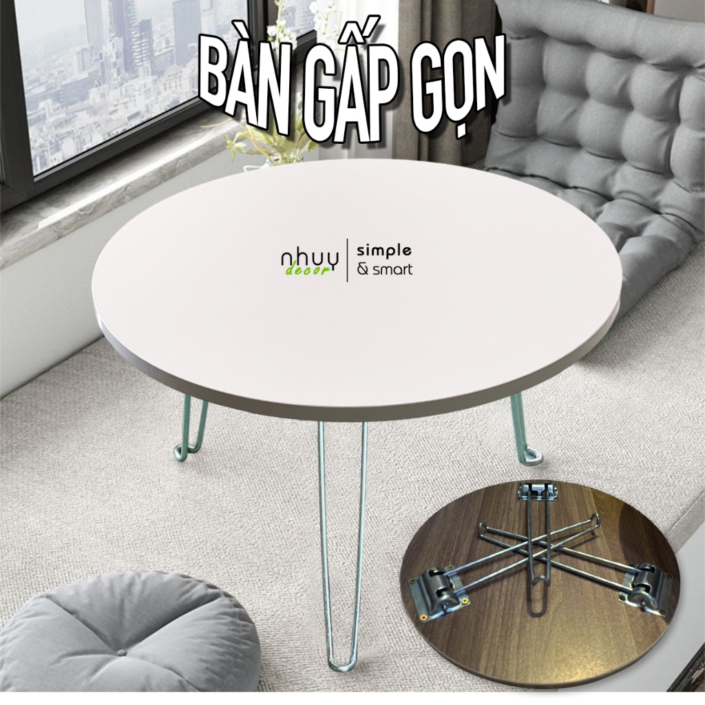 Bàn ngồi bệt gấp gọn mini và bàn xếp sinh viên ngồi học trên giường - Nhu Y Decor