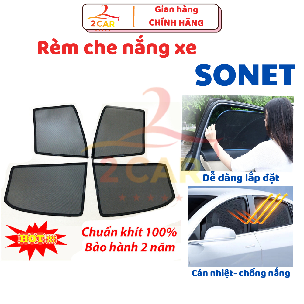 Rèm che nắng xe Kia SONET 2021- 2023-2024 có hút nam châm cao cấp