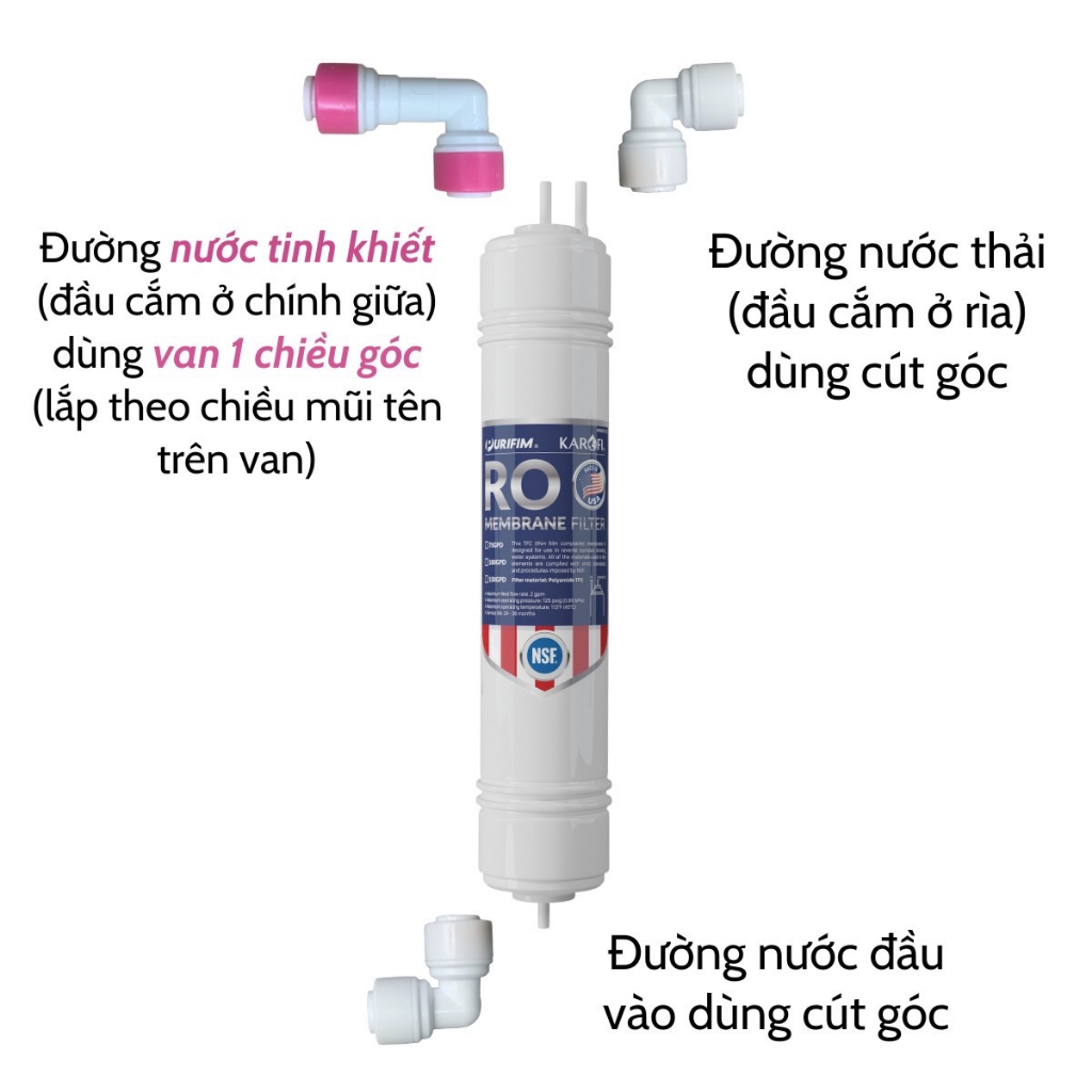 Màng Lọc RO Purifim Karofi Sản Xuất Tại Mỹ hoặc màng RO hàn ,Công Suất 20L/H Cắm Nhanh Dùng Được Cho Các Máy Lọc Nước RO