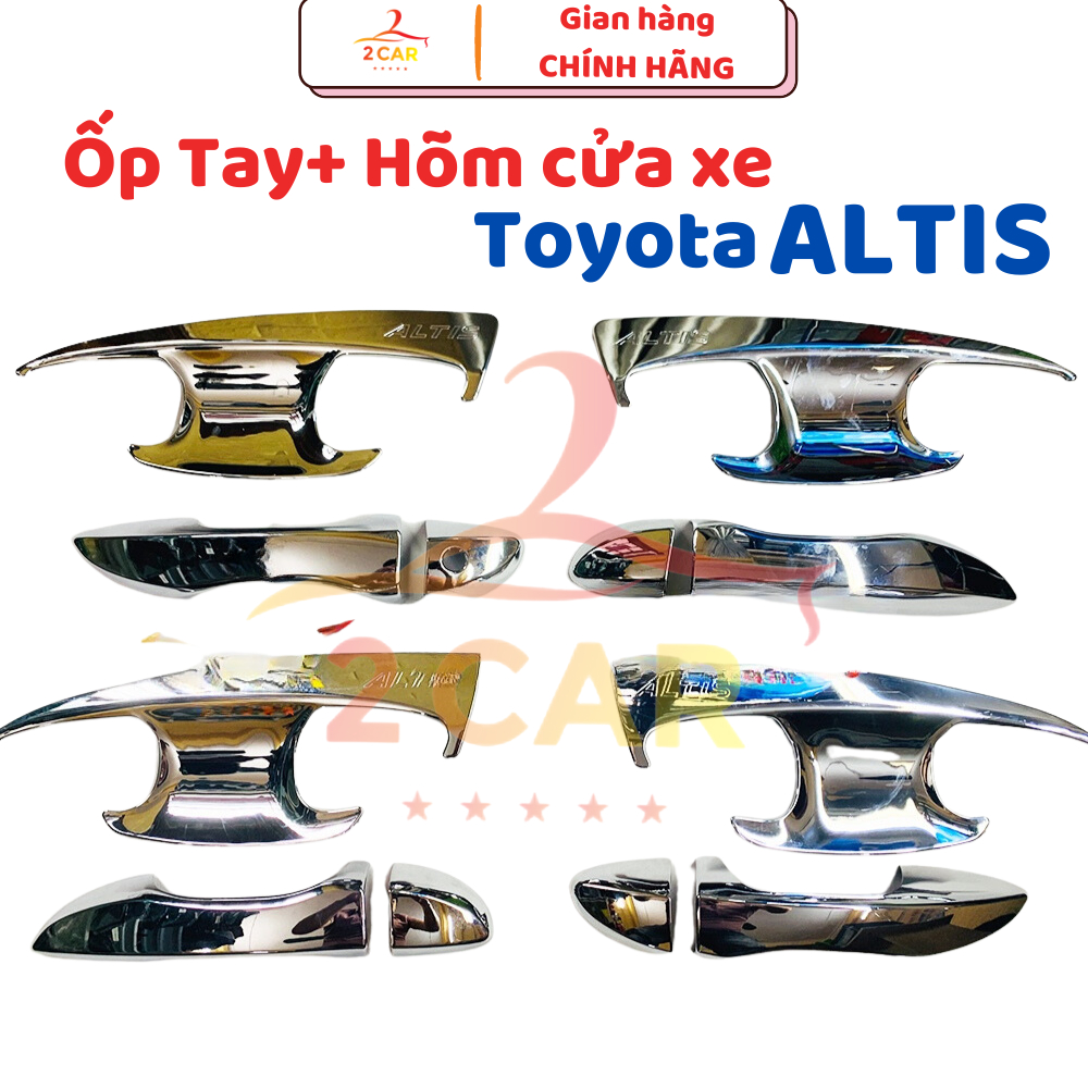 Ốp tay nắm, hõm cửa xe Toyota Altis 2003- 2015- 2021, 2022, 2023,2024 mạ crom cao cấp