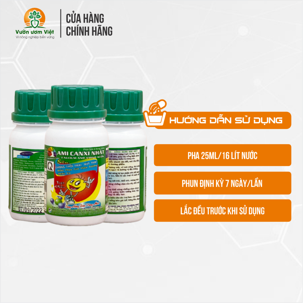 Phân bón vi lượng Ami Canxi - cây cứng cáp, không đỗ ngã, chống khô cành, nứt trái, nứt thân