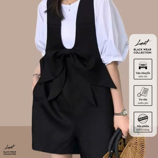 Set yếm quần dáng ngắn phối nơ cách điệu cao cấp LUST chất liệu dày dặn thiết kế đẹp - T106