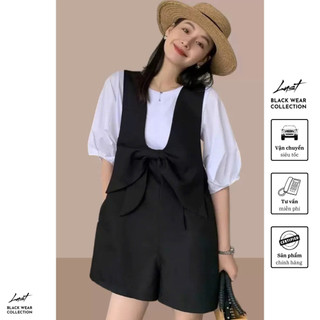 Set yếm quần dáng ngắn phối nơ cách điệu cao cấp LUST chất liệu dày dặn thiết kế đẹp - T106