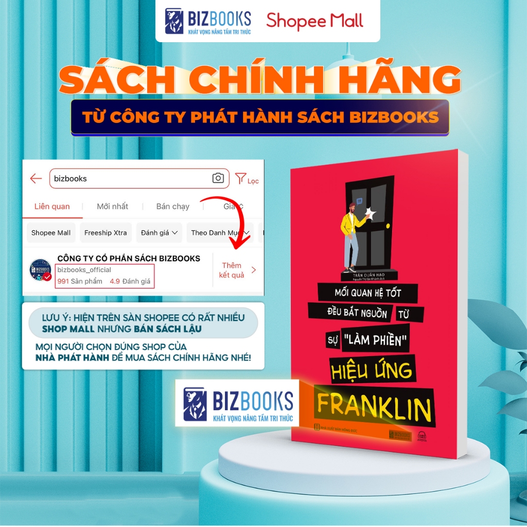 Sách Hiệu ứng Franklin - Mối quan hệ tốt bắt nguồn từ sự làm phiền -  Tâm Lý Học Hành Vi Hay Nên Đọc Bizbooks