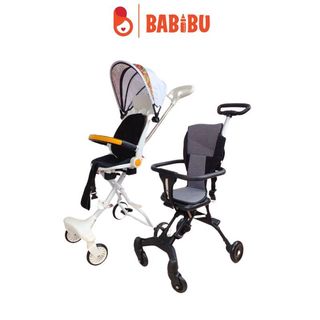 Xe đẩy gấp gọn du lịch có mái che, xe đẩy 2 chiều cho bé