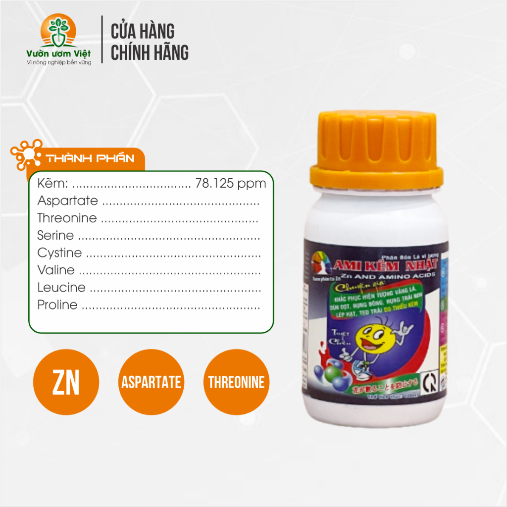 Phân bón Ami Kẽm - trị vàng lá gân xanh trên mai vàng, sầu riêng,... lá xanh dày, hạn chế sâu bệnh