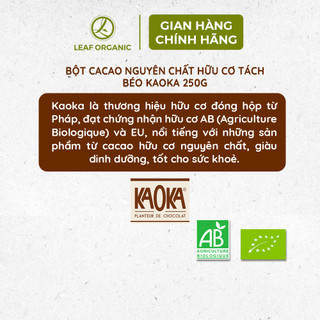 Ca cao hữu cơ nguyên chất tách béo Kaoka 250g