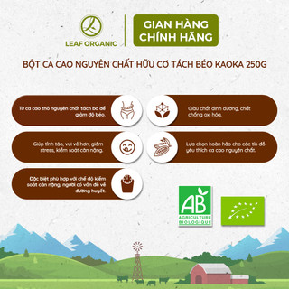 Ca cao hữu cơ nguyên chất tách béo Kaoka 250g