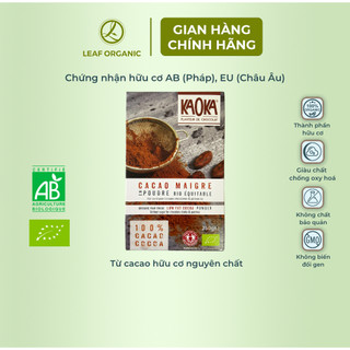 Ca cao hữu cơ nguyên chất tách béo Kaoka 250g