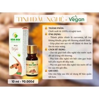 Tinh dầu Nghệ nguyên chất - Hoa Nén - Làm đẹp da, giảm sẹo, thâm - 10ml