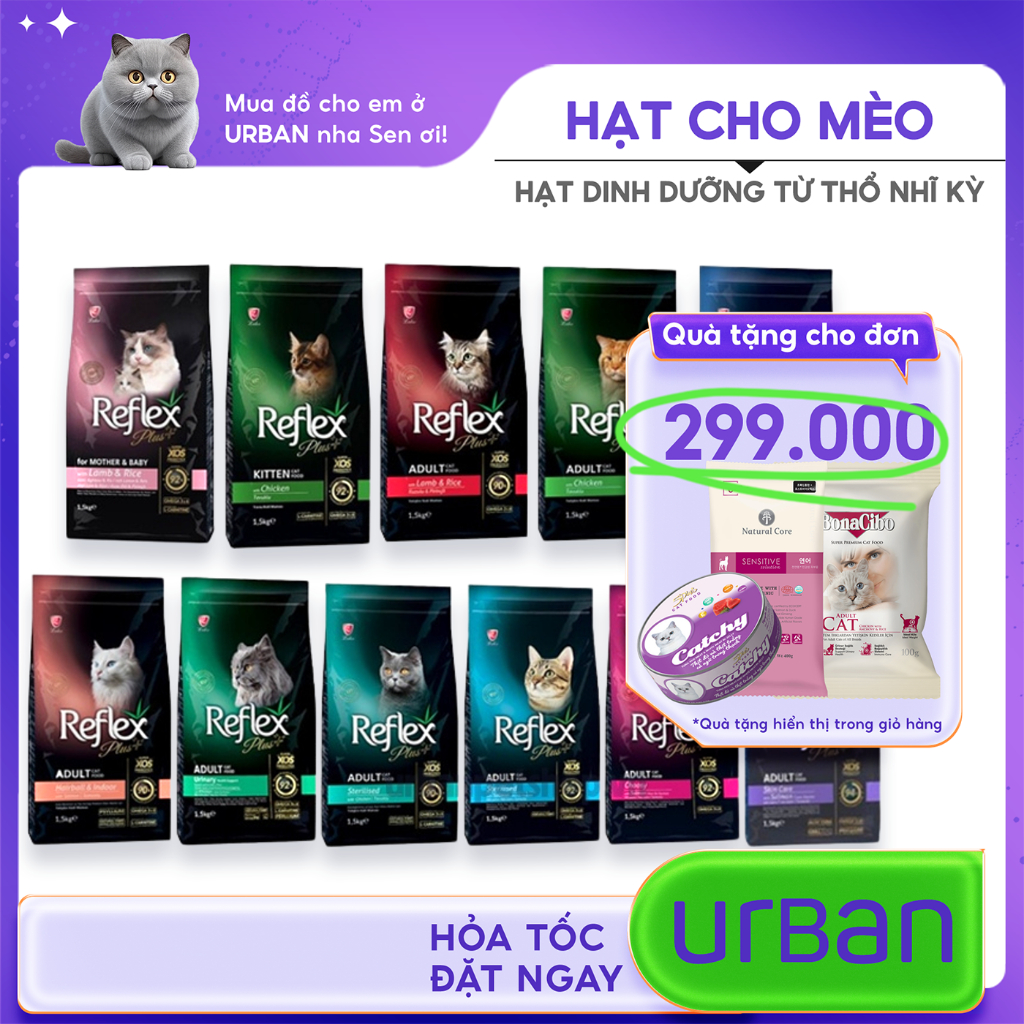 Hạt Cho Mèo, Thức Ăn Hạt Reflex Plus Cho Mèo Con, Mèo Mọi Lứa Tuổi 1 ...