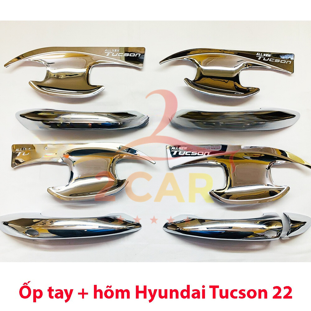Ốp Tay nắm, Hõm Cửa Xe Hyundai Tucson 2022-2025, chất liệu nhựa Mạ Crom cao cấp