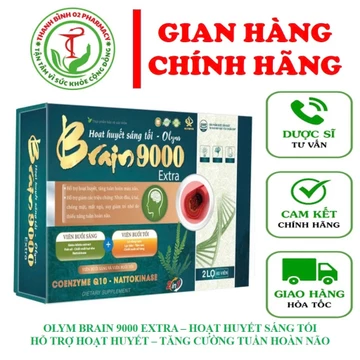BRAIN 9000 EXTRA-GIÚP HOẠT HUYẾT DƯỠNG NÃO-TĂNG CƯỜNG TUẦN HOÀN MÁU NÃO-GIẢM RỐI LOẠN TIỀN ĐÌNH