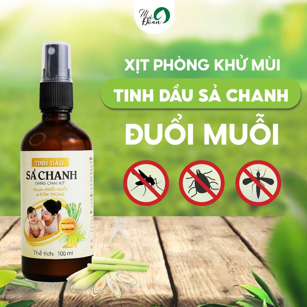 Ảnh Tinh dầu sả chanh Mệ Đoan thơm phòng, thanh lọc, khử mùi không khí dạng xịt 100ml 2