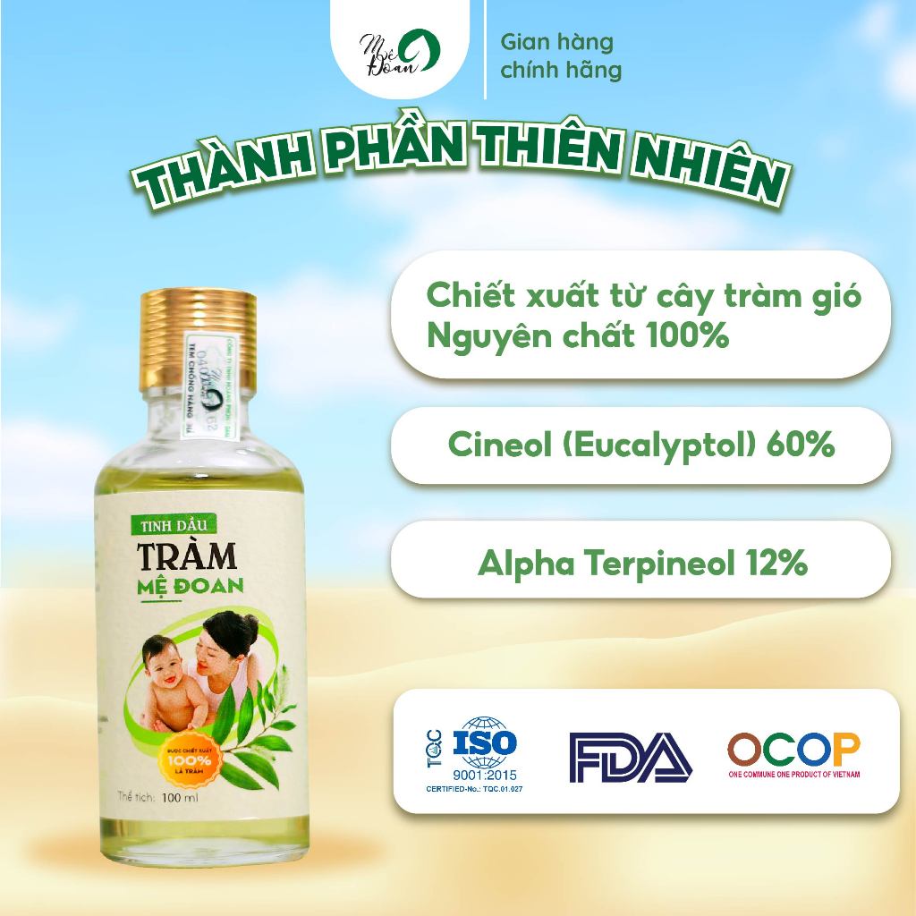 Ảnh Tinh dầu tràm Mệ Đoan nguyên chất giữ ấm phòng cảm lạnh xua đuổi côn trùng 100ml 2