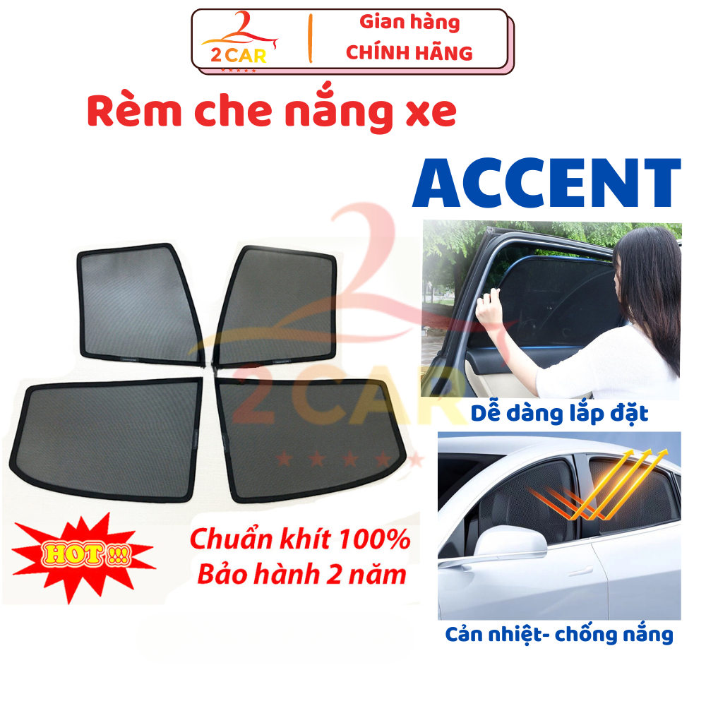 Rèm che nắng xe Accent 2018, 2019, 2020, 2021, 2022, 2023,2024, 2025 có hút nam châm